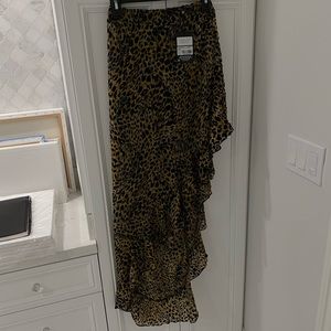 Peace+love long leopard skirt.